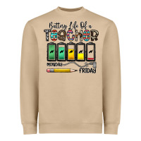Mushroom battery life of a teacher monday friday Heavyweight Sweatshirt - CowhideDigitalArt