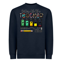 Navy battery life of a teacher monday friday Heavyweight Sweatshirt - CowhideDigitalArt