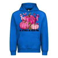 Cobalt In October We Wear Pink with Pumpkin Urban Hoodie - texasbilliewilder