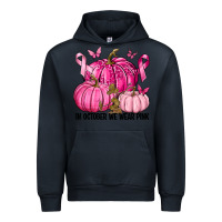 Navy In October We Wear Pink with Pumpkin Urban Hoodie - texasbilliewilder