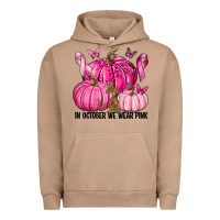 Pigment Burro In October We Wear Pink with Pumpkin Urban Hoodie - texasbilliewilder