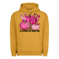 Pigment Peanut Butter In October We Wear Pink with Pumpkin Urban Hoodie - texasbilliewilder