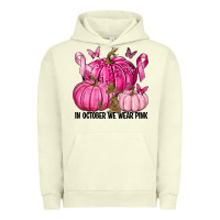 Pigment Pistachio In October We Wear Pink with Pumpkin Urban Hoodie - texasbilliewilder