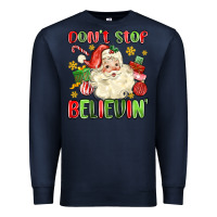 Navy don't stop believin' Premium Sweatshirt - MaliasSmallBusiness