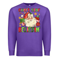 Purple don't stop believin' Premium Sweatshirt - MaliasSmallBusiness