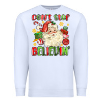 White don't stop believin' Premium Sweatshirt - MaliasSmallBusiness