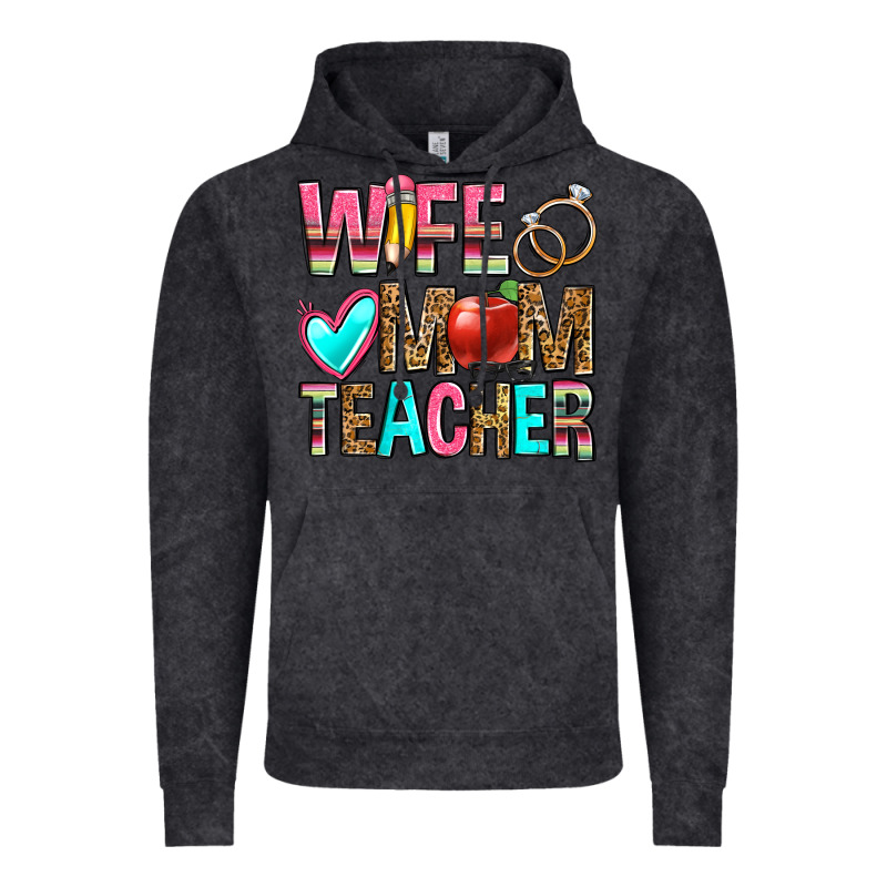 Wife Mom Teacher Vintage Hoodie by Zillion Design Studio | Teevron