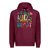 Burgundy feeding kids is a work of heart Premium Hoodie - Artiststas