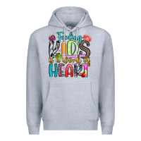 Heather Grey feeding kids is a work of heart Premium Hoodie - Artiststas