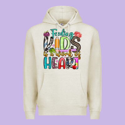 Feeding Kids Is A Work Of Heart Premium Hoodie Designed By Artiststas