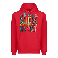 Red feeding kids is a work of heart Premium Hoodie - Artiststas