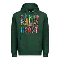 Sports Green feeding kids is a work of heart Premium Hoodie - Artiststas