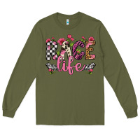 Army Green race life Long Sleeve Tee - Artiststas