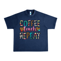 Navy coffee teach repeat Urban Heavy Tee - HRA Design Shop
