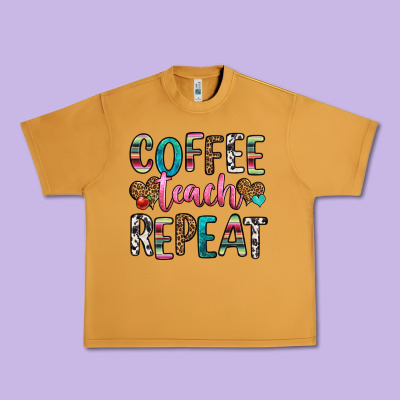 Coffee Teach Repeat Urban Heavy Tee Designed By Hra Design Shop