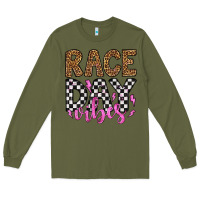 Army Green race day vibes Long Sleeve Tee - Artiststas