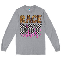 Heather Grey race day vibes Long Sleeve Tee - Artiststas