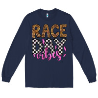 Navy race day vibes Long Sleeve Tee - Artiststas