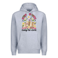 Heather Grey read books change the world artiststas Premium Hoodie - Artiststas