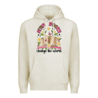 Oatmeal Heather read books change the world artiststas Premium Hoodie - Artiststas