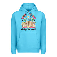 Ocean Blue read books change the world artiststas Premium Hoodie - Artiststas