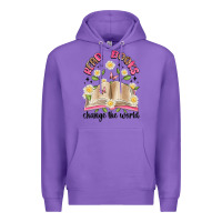 Purple read books change the world artiststas Premium Hoodie - Artiststas
