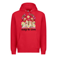 Red read books change the world artiststas Premium Hoodie - Artiststas