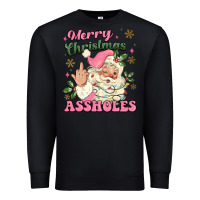 Black merry christmas assholes Premium Sweatshirt - MaliasSmallBusiness