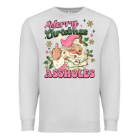 Dove Grey merry christmas assholes Premium Sweatshirt - MaliasSmallBusiness
