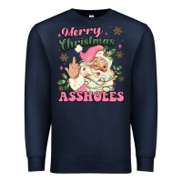 Navy merry christmas assholes Premium Sweatshirt - MaliasSmallBusiness