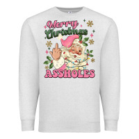 Oatmeal Heather merry christmas assholes Premium Sweatshirt - MaliasSmallBusiness