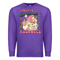 Purple merry christmas assholes Premium Sweatshirt - MaliasSmallBusiness