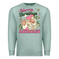 Seafoam merry christmas assholes Premium Sweatshirt - MaliasSmallBusiness
