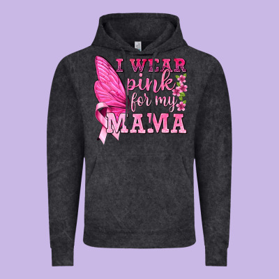 I Wear Pink For My Mama With Butterfly Vintage Hoodie Designed By Texasbilliewilder