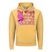 Vintage Mustard I Wear Pink For My Mama with Butterfly Vintage Hoodie - texasbilliewilder