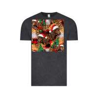 Vintage Black christmas horse leopard tartan Vintage Tee - FaDigitalArtStudio