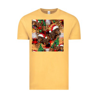 Vintage Mustard christmas horse leopard tartan Vintage Tee - FaDigitalArtStudio