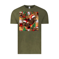 Vintage Olive christmas horse leopard tartan Vintage Tee - FaDigitalArtStudio