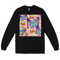 Black hello summer and beer seamless pattern Long Sleeve Tee - BundleAndBundleShop