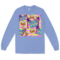 Colony Blue hello summer and beer seamless pattern Long Sleeve Tee - BundleAndBundleShop