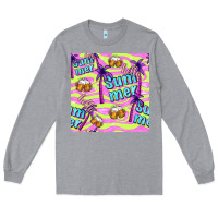 Heather Grey hello summer and beer seamless pattern Long Sleeve Tee - BundleAndBundleShop