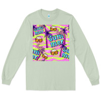 Matcha hello summer and beer seamless pattern Long Sleeve Tee - BundleAndBundleShop