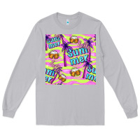 Moon Dust hello summer and beer seamless pattern Long Sleeve Tee - BundleAndBundleShop