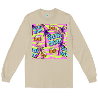 Mushroom hello summer and beer seamless pattern Long Sleeve Tee - BundleAndBundleShop
