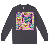 Smoke hello summer and beer seamless pattern Long Sleeve Tee - BundleAndBundleShop