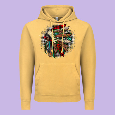 Indian Headdress Vintage Hoodie Designed By Jahusdesignshop