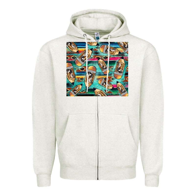 Western Teacher Pencil Zipper Hoodie by LillyAllenDesigns | Teevron