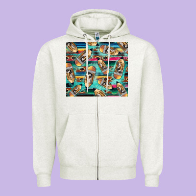Western Teacher Pencil Zipper Hoodie Designed By Lillyallendesigns