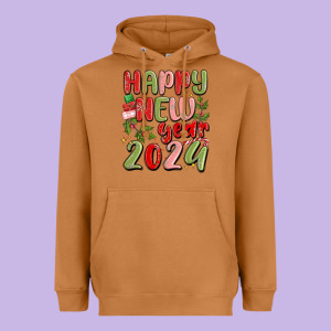 Happy New Year 2024 Heavyweight Hoodie Designed By Maliassmallbusiness