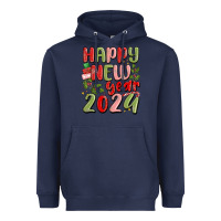 Navy happy new year 2024 Heavyweight Hoodie - MaliasSmallBusiness